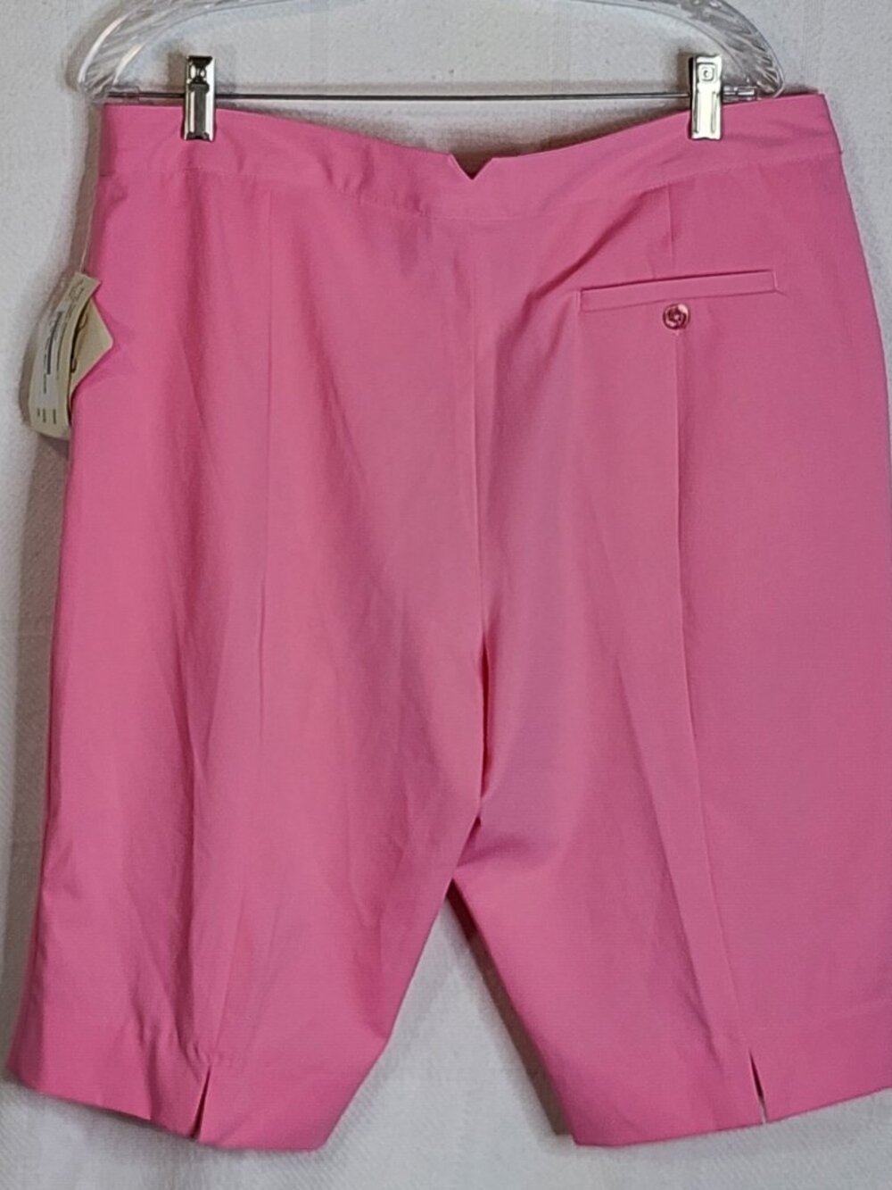 EP Pro Flirt Pink 23" Poly Span Pro Stretch Pleated Pocketed Golf Shorts Size 14 - Picture 6 of 16